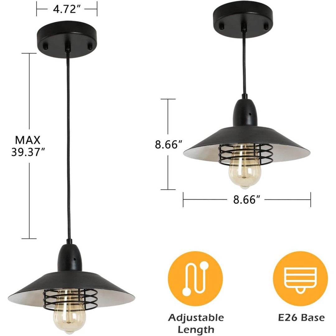 Farmhouse Black Spring-Frame Pendant Light for Restaurant Tables and Kitchen Counters — view 9