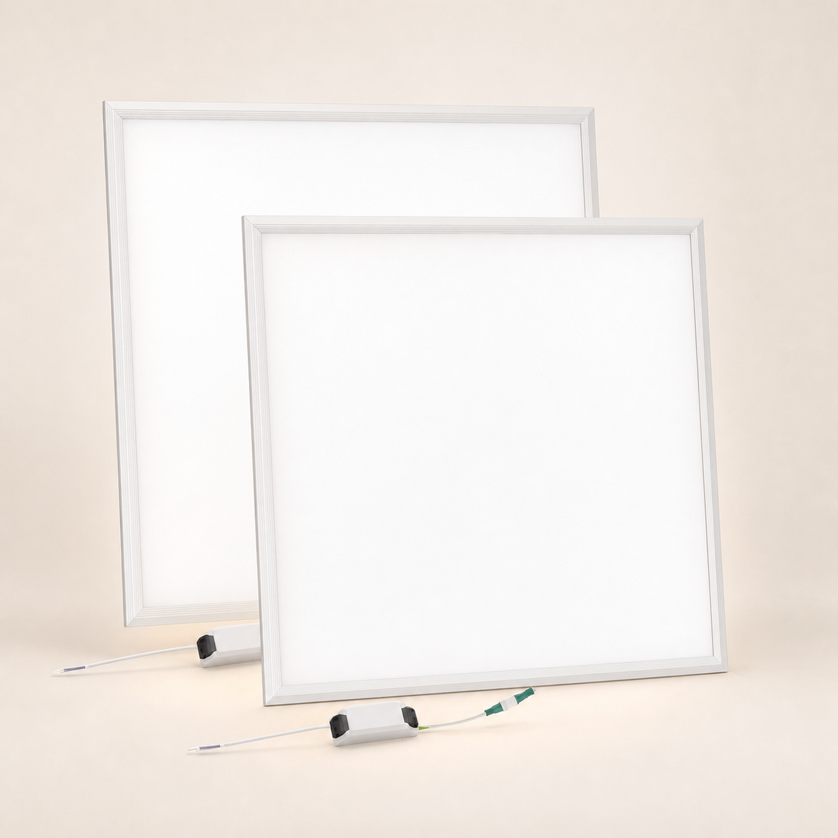 Resto Glow AI product image 2026-08-03 — clean background — 2-Pack 2x2 LED Panel Lights — Restaurant Ceiling
