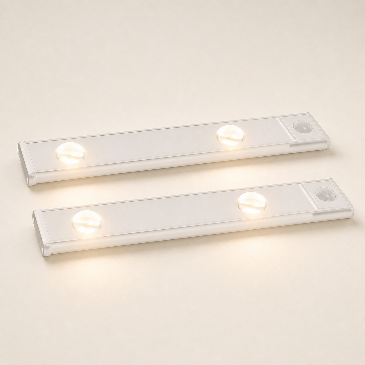 Resto Glow AI product image 2026-08-03 — clean background — 2-Pack Rechargeable Motion-Sensor Cabinet Lights — Restaurant Prep