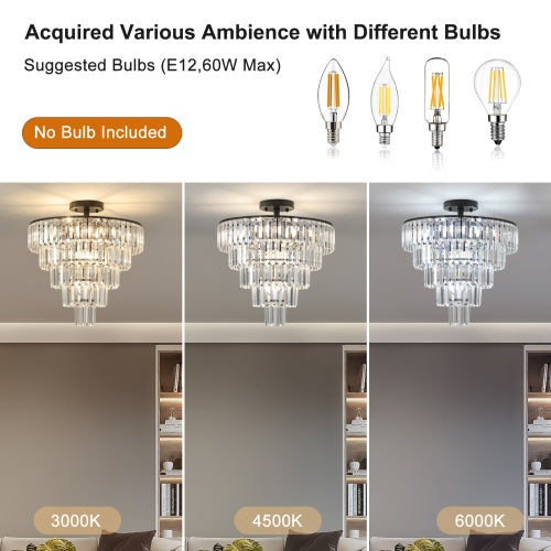 Large Contemporary Black Crystal Chandelier for Restaurant Dining Rooms — view 10