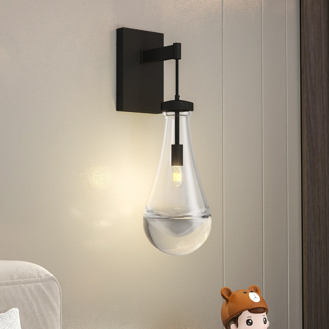 Black Clear-Glass Wall Sconce — Restaurant Bar — view 8