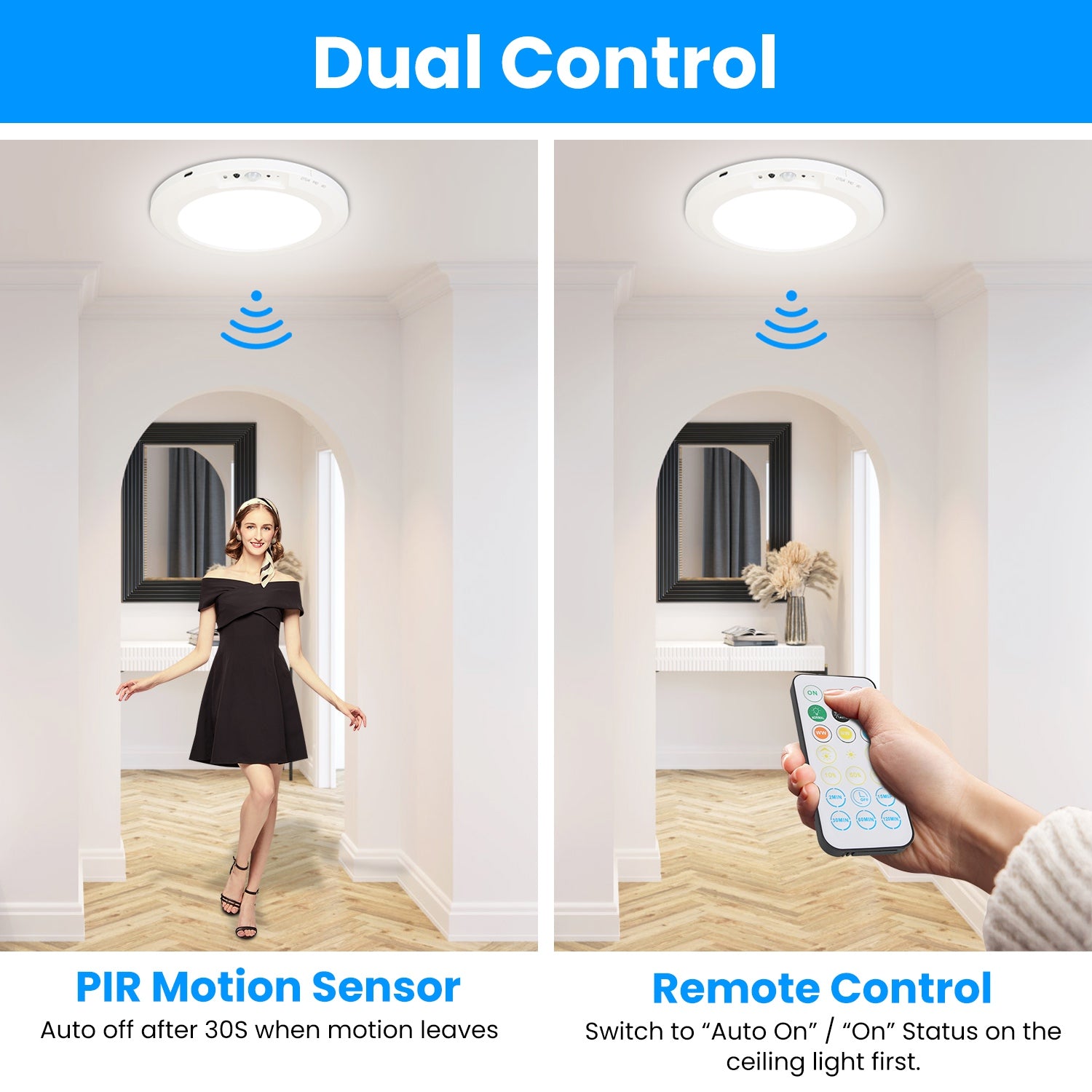 1-Pack Magnetic Flush Ceiling Light — Motion Sensor, 3-Color Dimming — view 6
