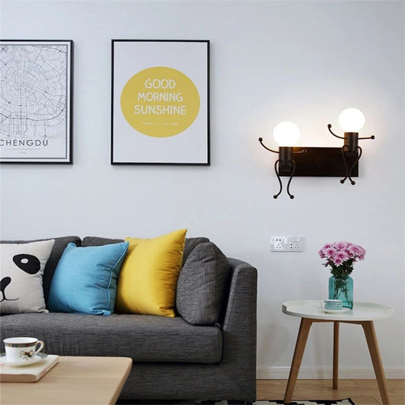 Modern Creative LED Wall Lamps Bedroom Bedside Lamp Nordic Iron Corridor Stairs Bar Restaurant Wall Light Child Room Decoration — view 4