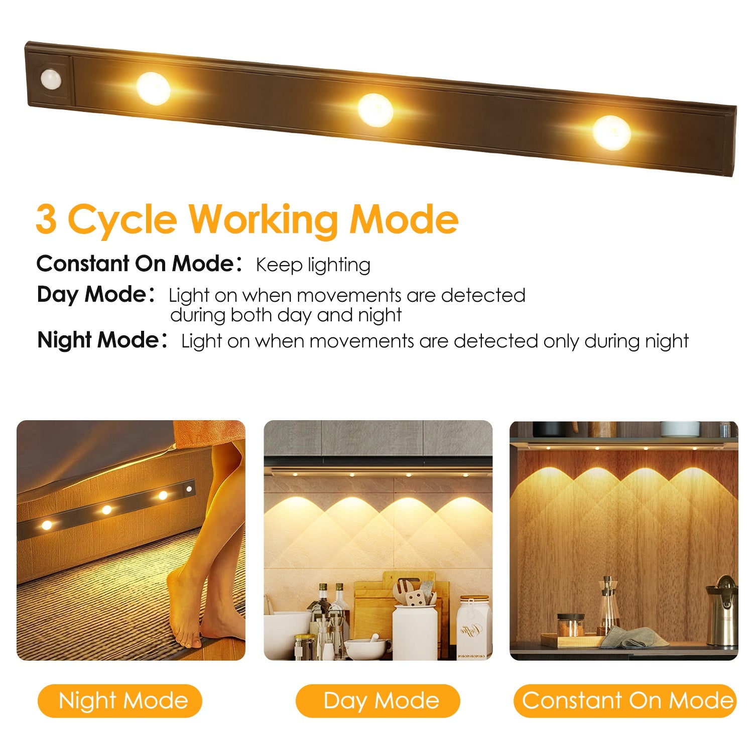 2-Pack Rechargeable Motion-Sensor Cabinet Lights — Restaurant Prep — view 7