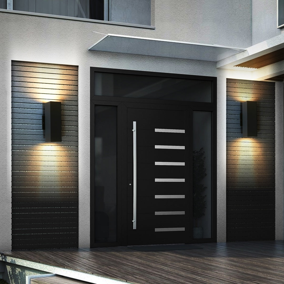 2-Pack Black Up and Down Weatherproof Wall Sconces for Restaurant Patios — view 1
