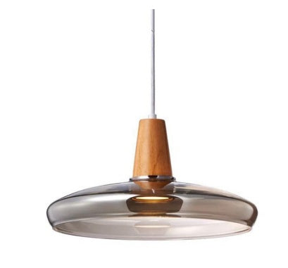 Smoked Glass & Wood Pendant Light for Restaurants and Bars — view 4