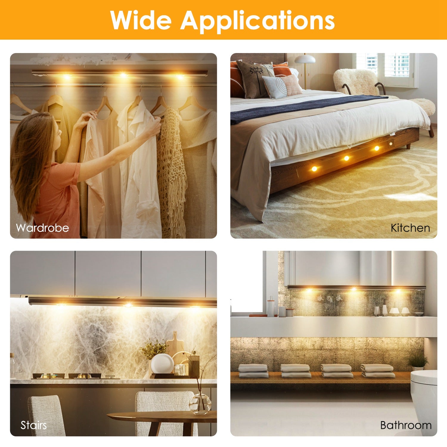2-Pack Rechargeable Motion-Sensor Cabinet Lights — Restaurant Prep — view 2