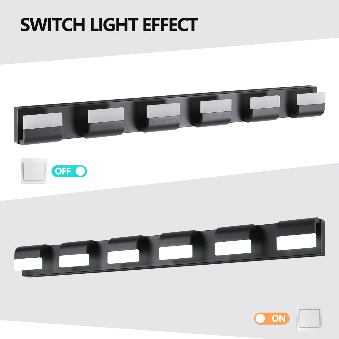 Modern White 6-Light LED Vanity Bar for Restaurant Restrooms and Mirrors — view 3