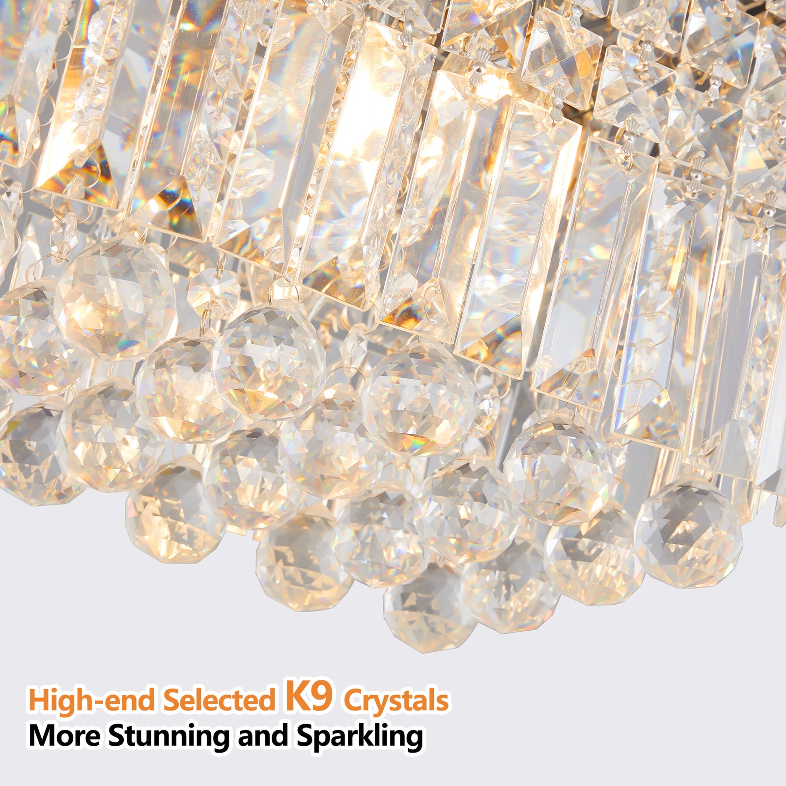 White 8-Light Raindrop Crystal Chandelier for Restaurant Bars and Dining Rooms — view 4