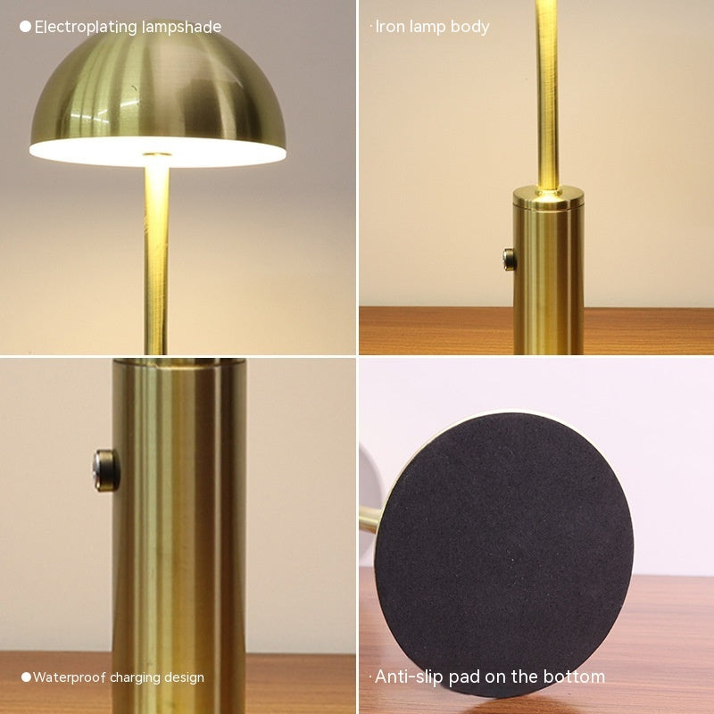 Cross-Border Led Rechargeable Bar Table Lamp Creative Mushroom-shaped Haircut Decorative Lamp Ambience Light Outdoor Restaurant And Cafe Desk Lamp — view 3