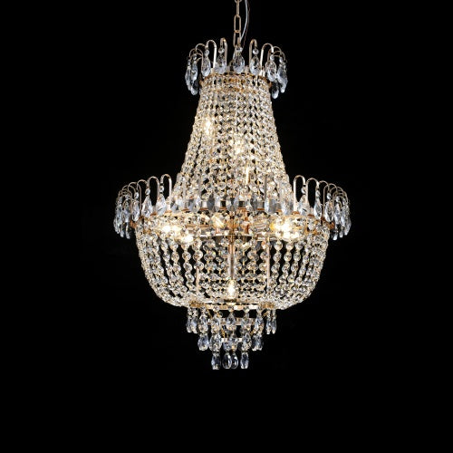 Large Gold Crystal Chandelier for Restaurant Dining Rooms and Hotel Lobbies — view 5
