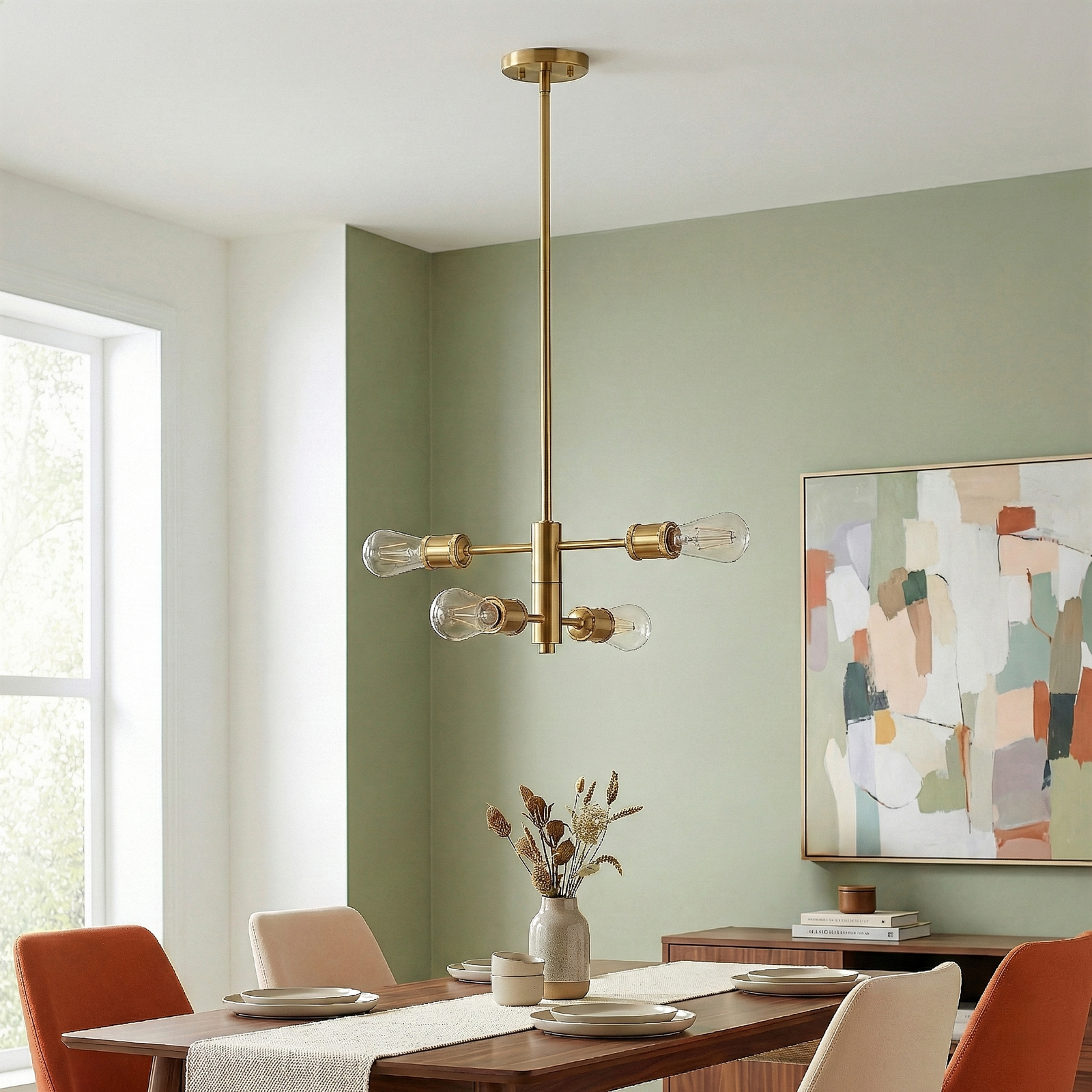 Modern Gold Trellis 4-Light Chandelier for Restaurant Dining Rooms and Kitchens — view 5