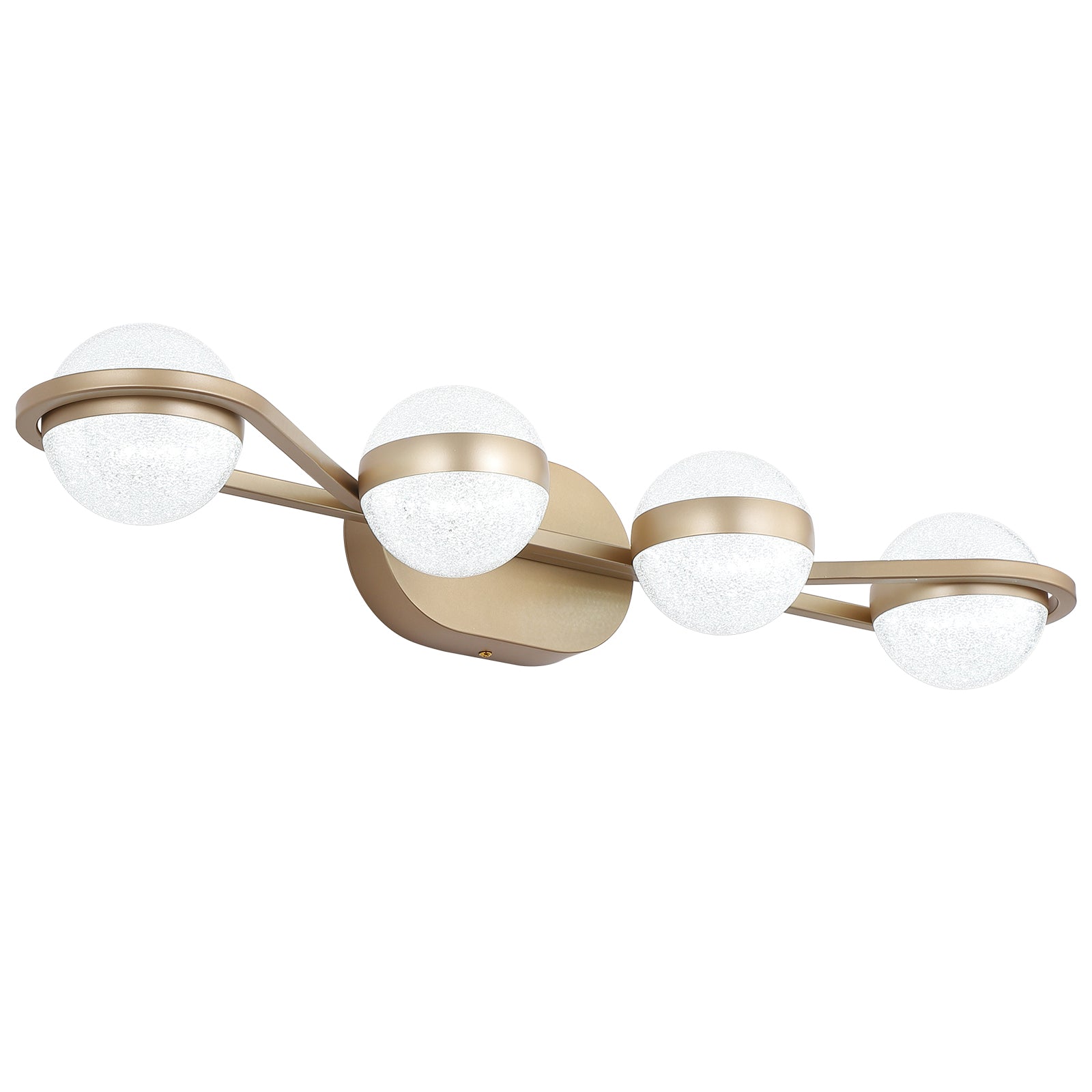 Gold 4-Light Crystal-Sand Vanity Wall Light — Restaurant Restroom — view 8