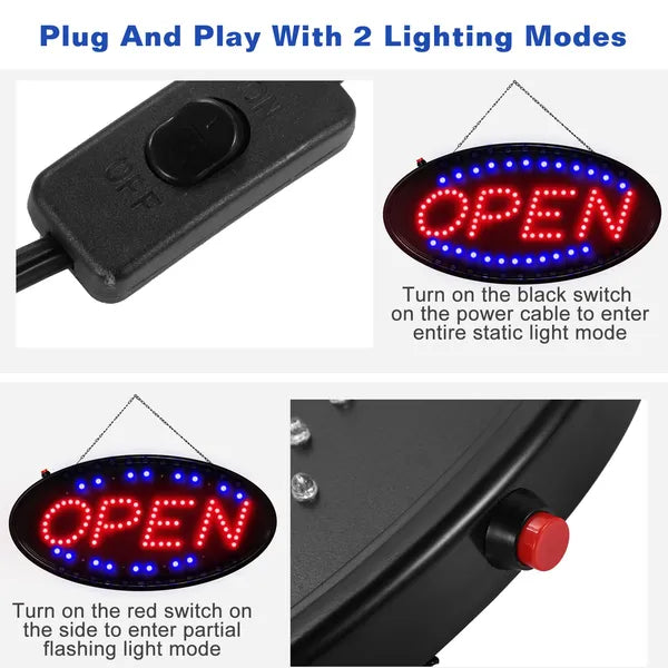Ultra-Bright LED Neon Open Sign for Restaurant Storefronts and Bars — view 9
