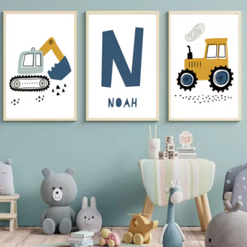 Excavator Canvas Art Poster Decoration Painting — view 1