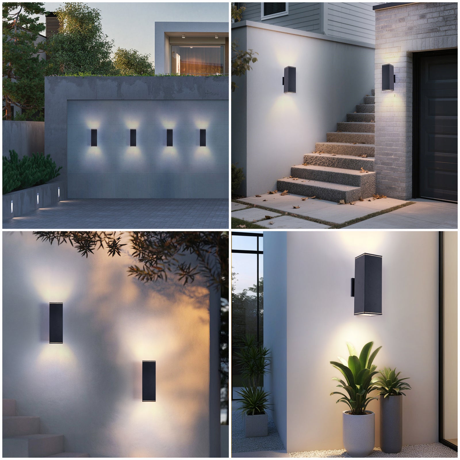 12-Inch Square Up/Down Porch Lights (4-Pack) — Restaurant Patio — view 9