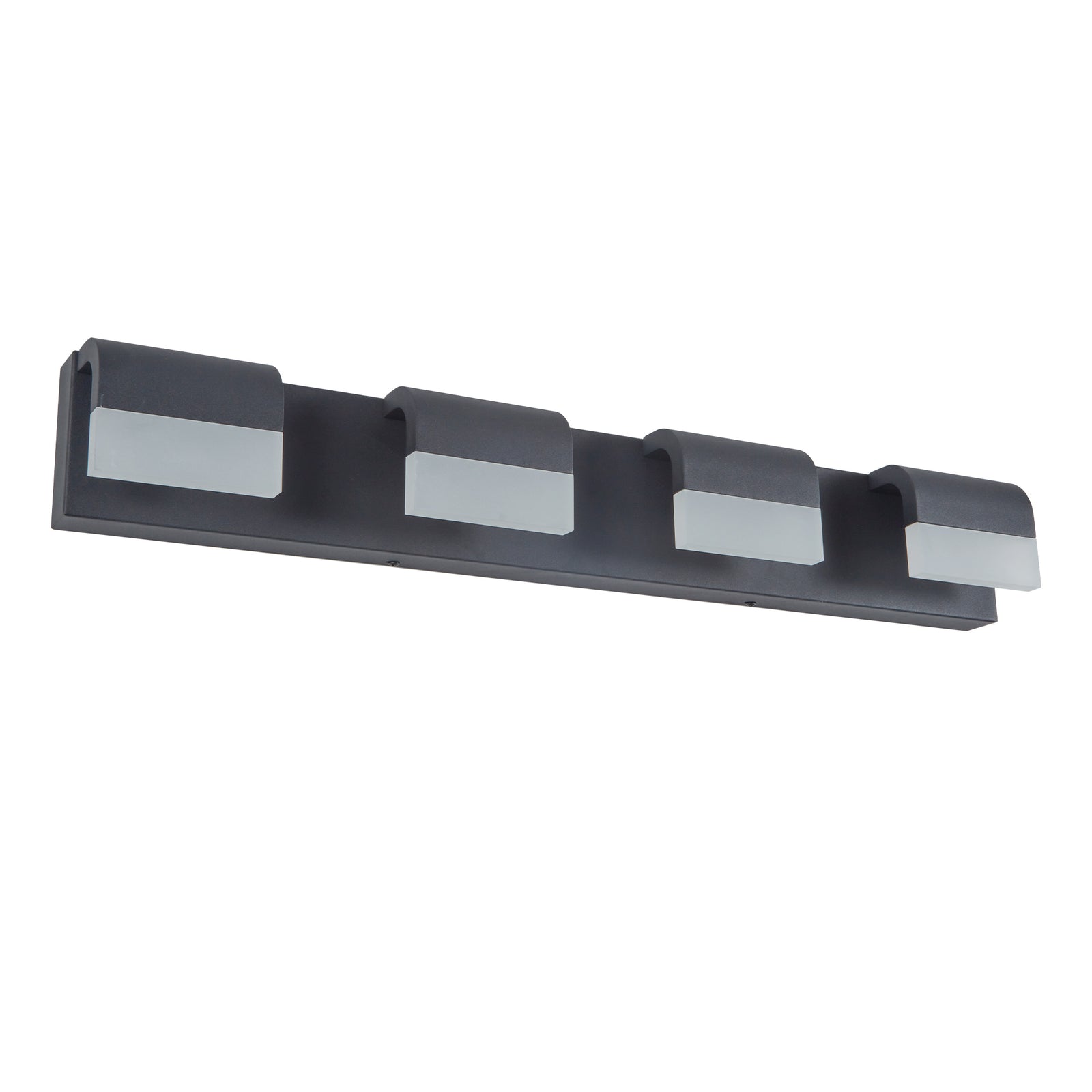 Matte Black 4-Light Acrylic Vanity — Restaurant Washroom — view 9