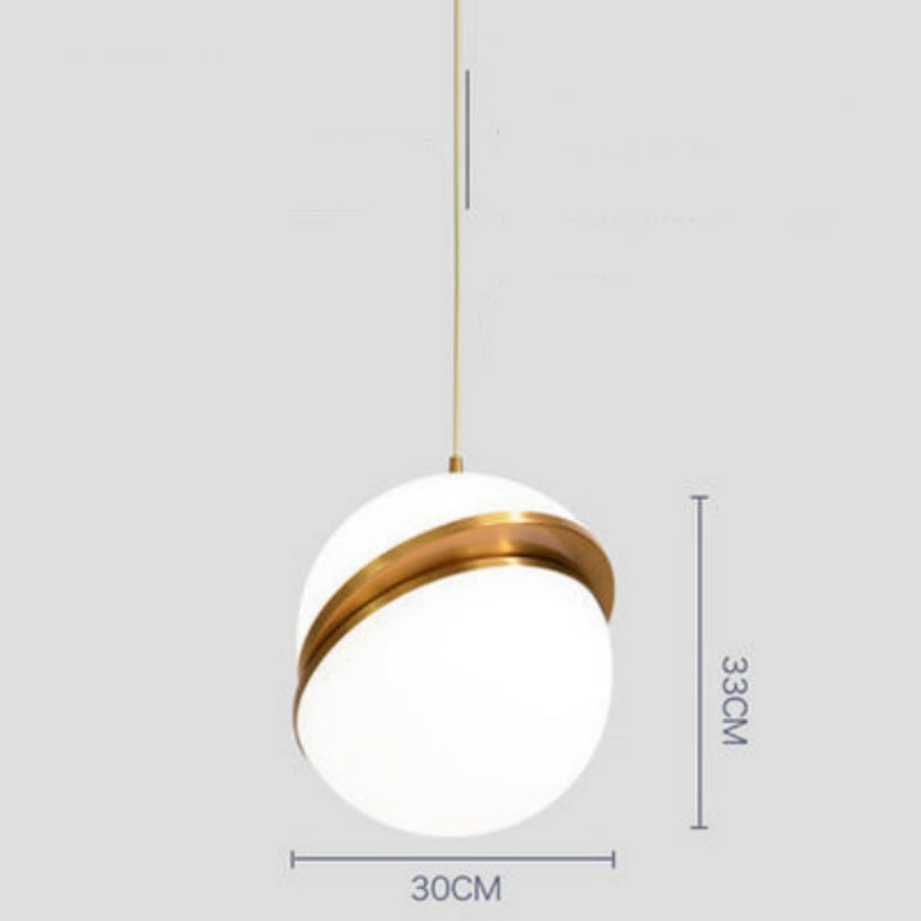 Nordic Modern Pendant Lights For Dining Room Bedroom Restaurant Decor Hotel Golden LED Hanging Lamp Fixture White Ball Lampshade — view 7