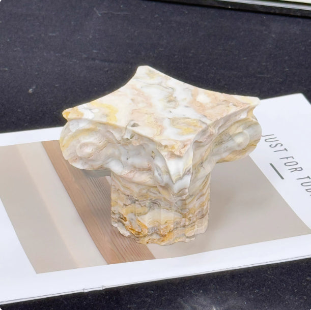Roman Column Ornaments Made From Natural Marbledecorative Castle Pieces For Home Decor — view 1