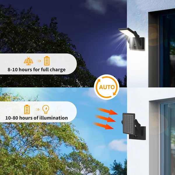 Dimmable Motion-Sensor Solar Wall Sconce for Restaurant Patios and Entrances — view 4