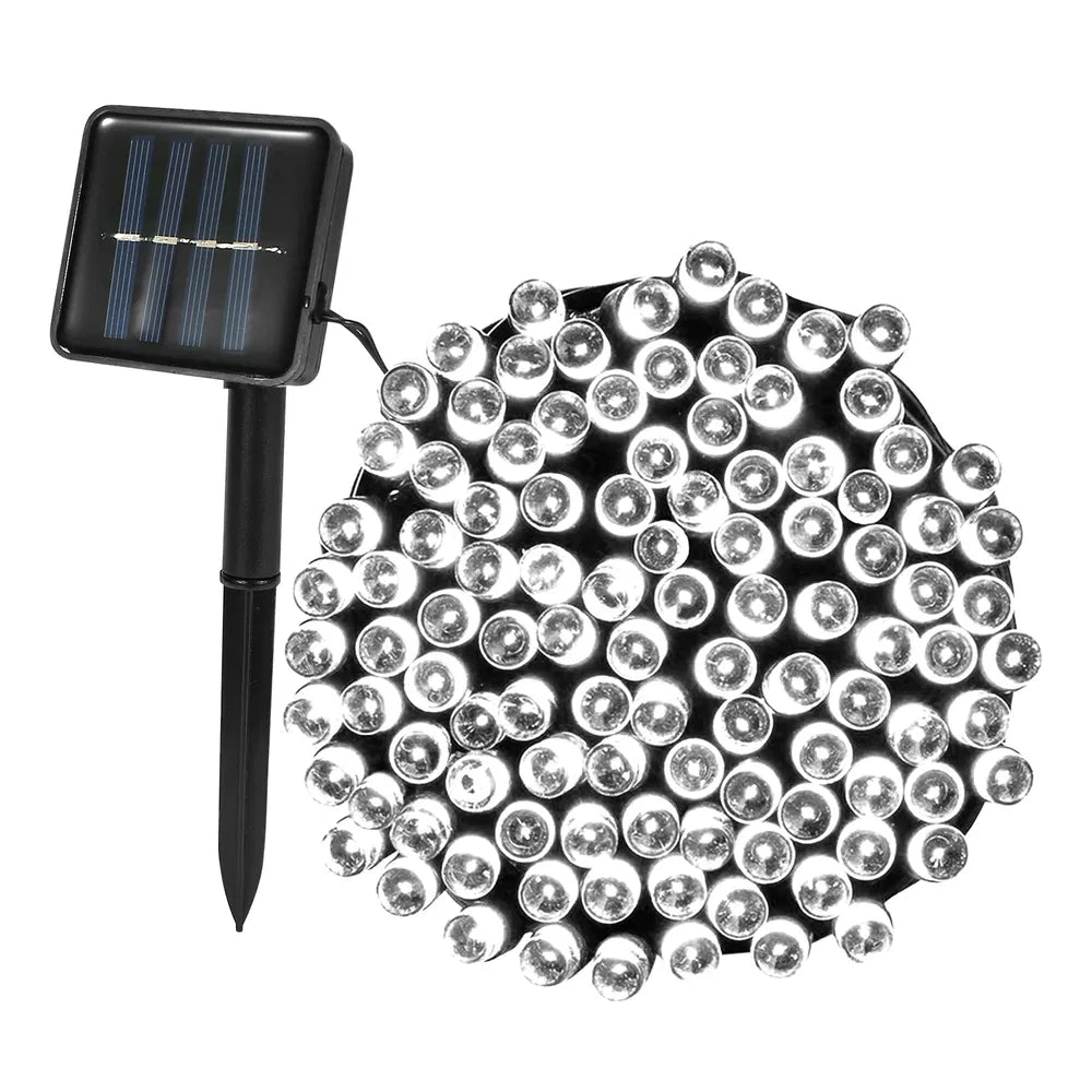 12m Multicolor Solar String Lights — Restaurant Patio — view 6