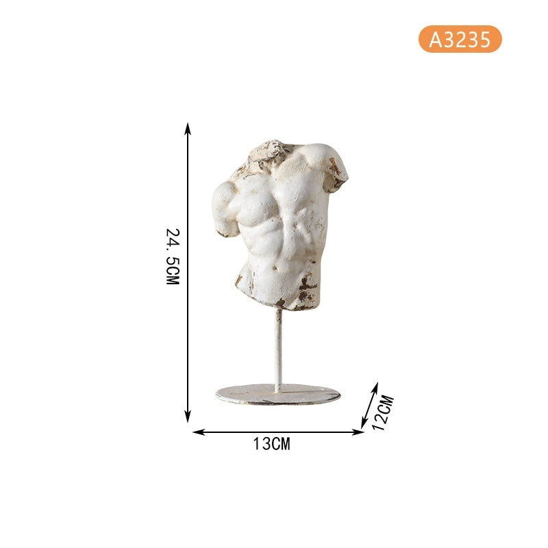 Creative Half-body Sculpture Ornament Desktop ABS Themed Plaster Figurine Home Decor — view 7