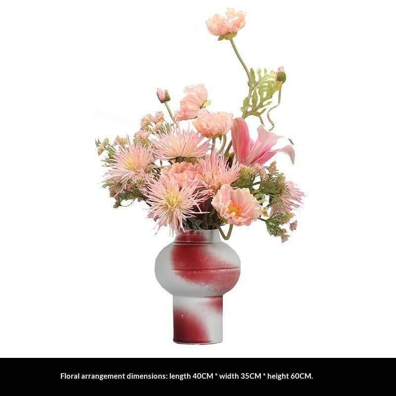 Restaurant-Style Artificial Greenery Mid-Century Floral Table Decor Vase For Dining Tables — view 5