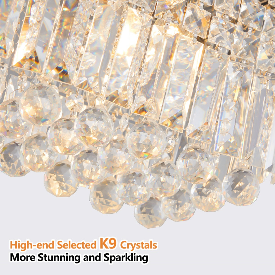 8-Light White Crystal Raindrop Chandelier for Restaurant Dining Rooms — view 9