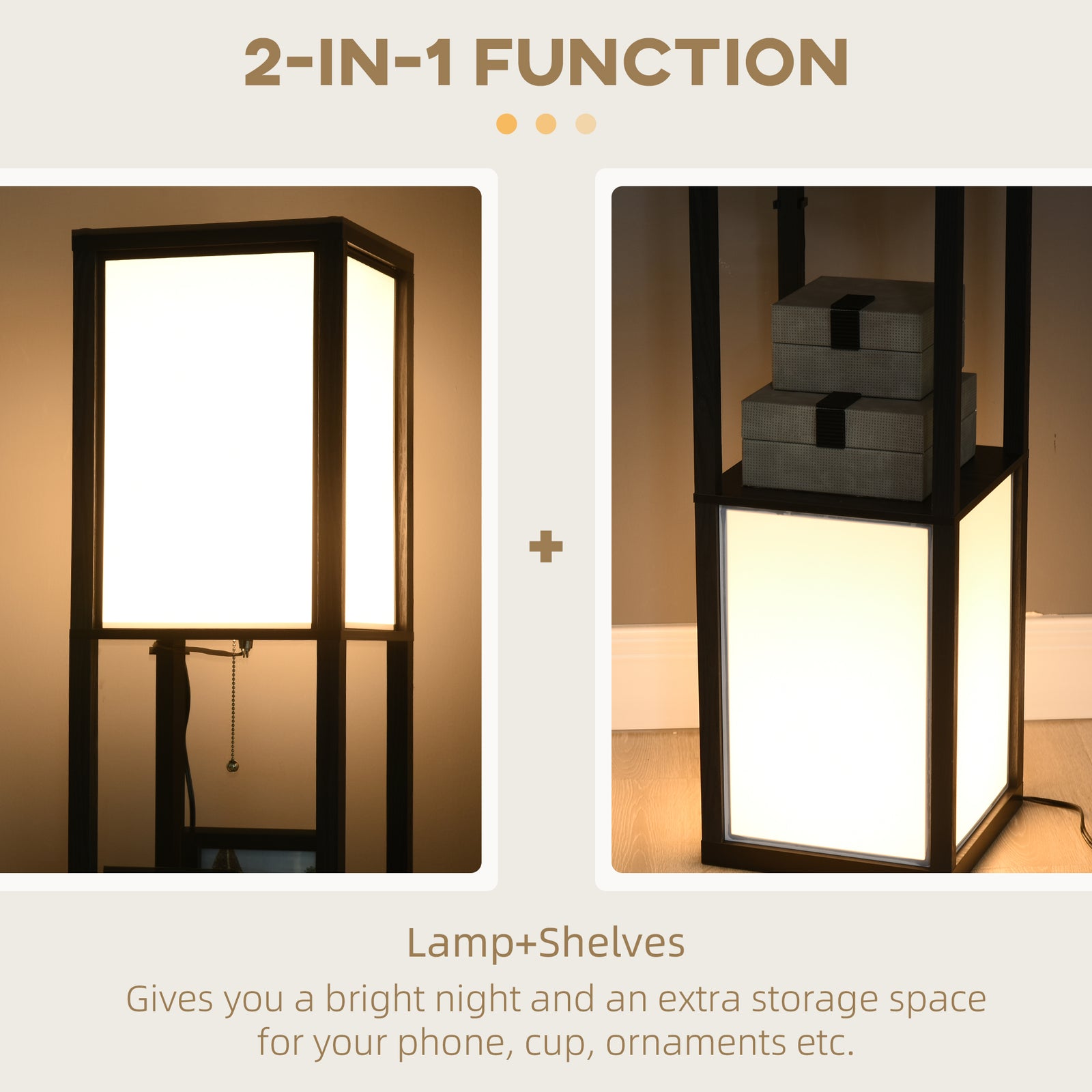 Black Shelf Floor Lamp — Dual Ambient Light for Restaurant Lounge — view 7