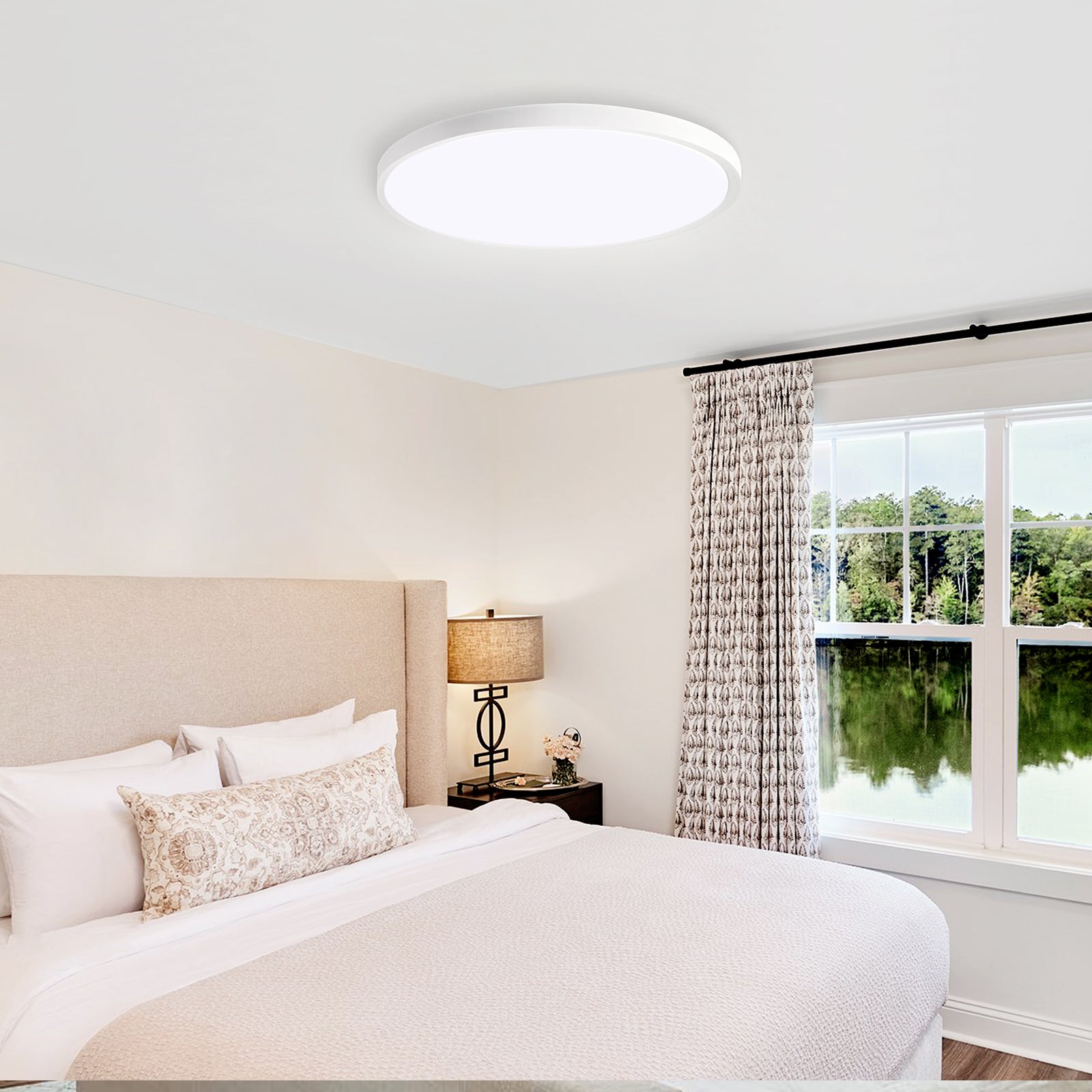 Ultra-Thin White LED Flush Mount Ceiling Light for Restaurant Hallways — view 8