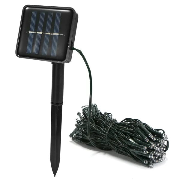 12M Solar Fairy String Lights — Cool White Restaurant Patio — view 1