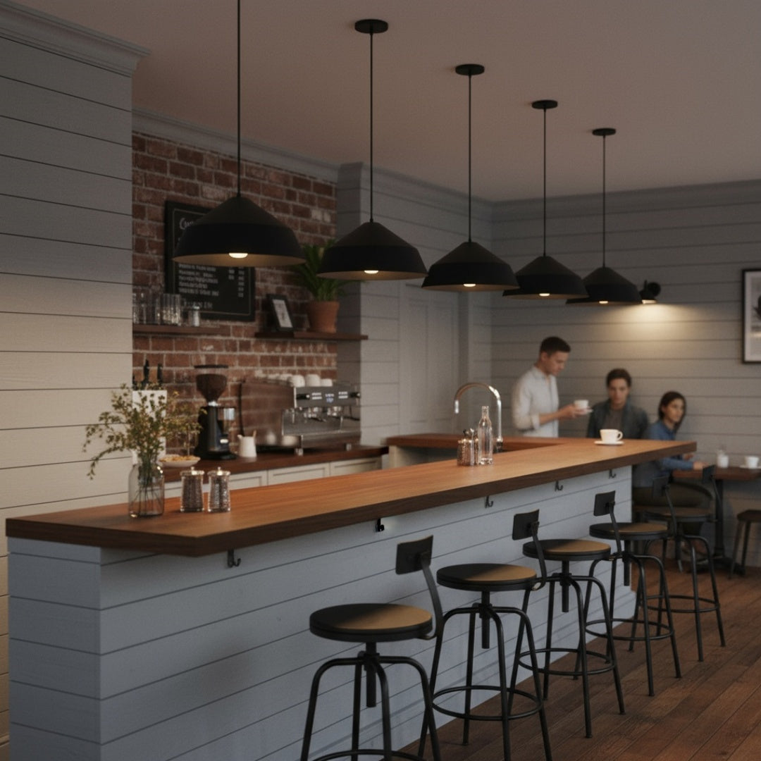 22-Inch Black Integrated LED Pendant for Restaurant Dining Areas — view 1