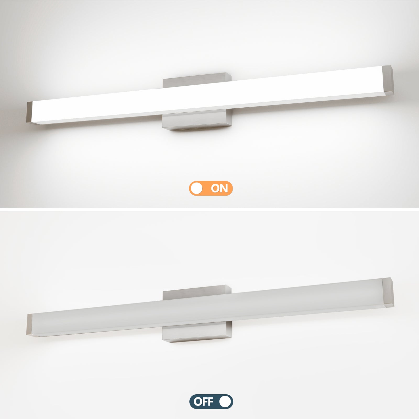 33-Inch Brushed-Nickel LED Wall Bar Light for Restaurant Restrooms and Bar Mirrors — view 6