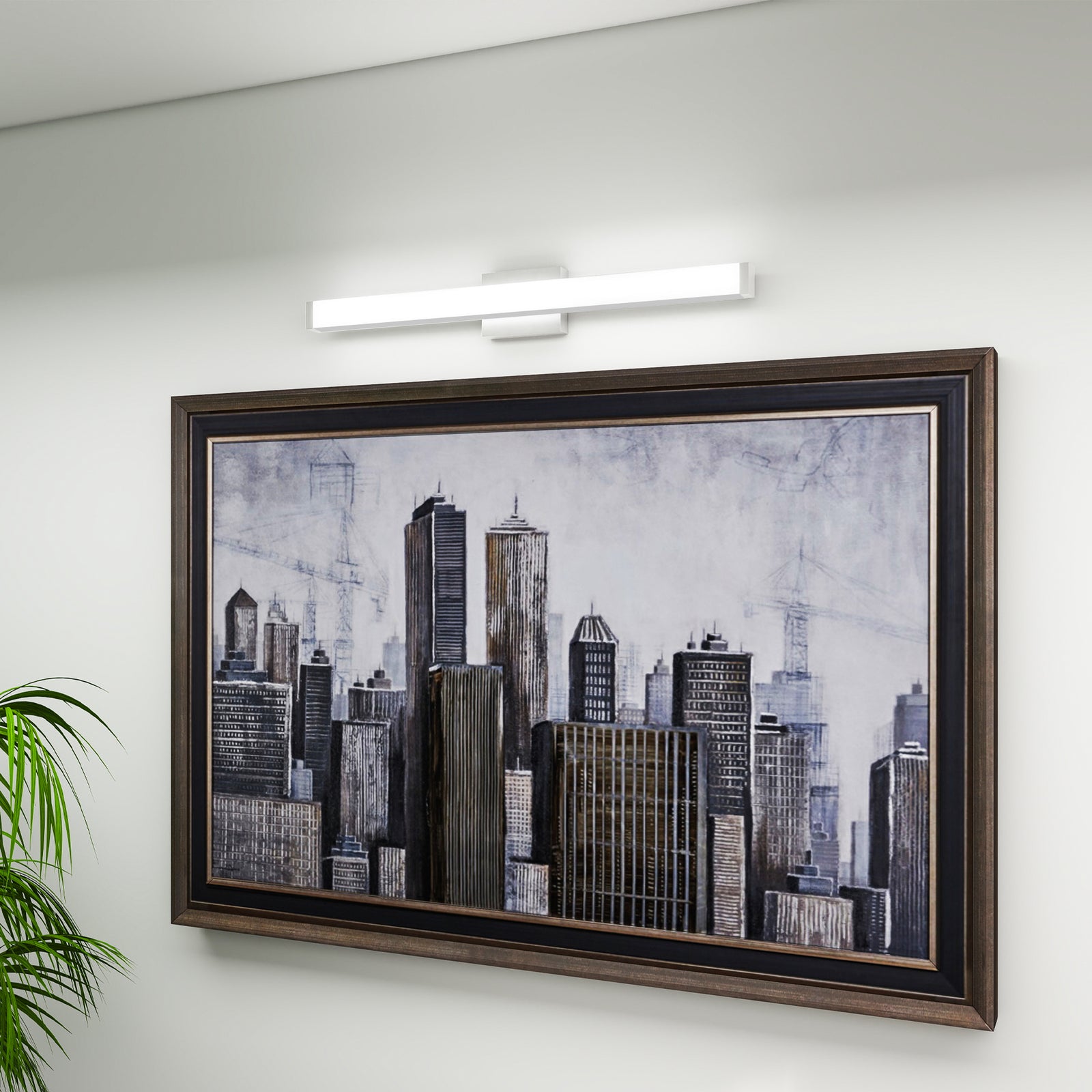 33-Inch Brushed-Nickel LED Wall Bar Light for Restaurant Restrooms and Bar Mirrors — view 7