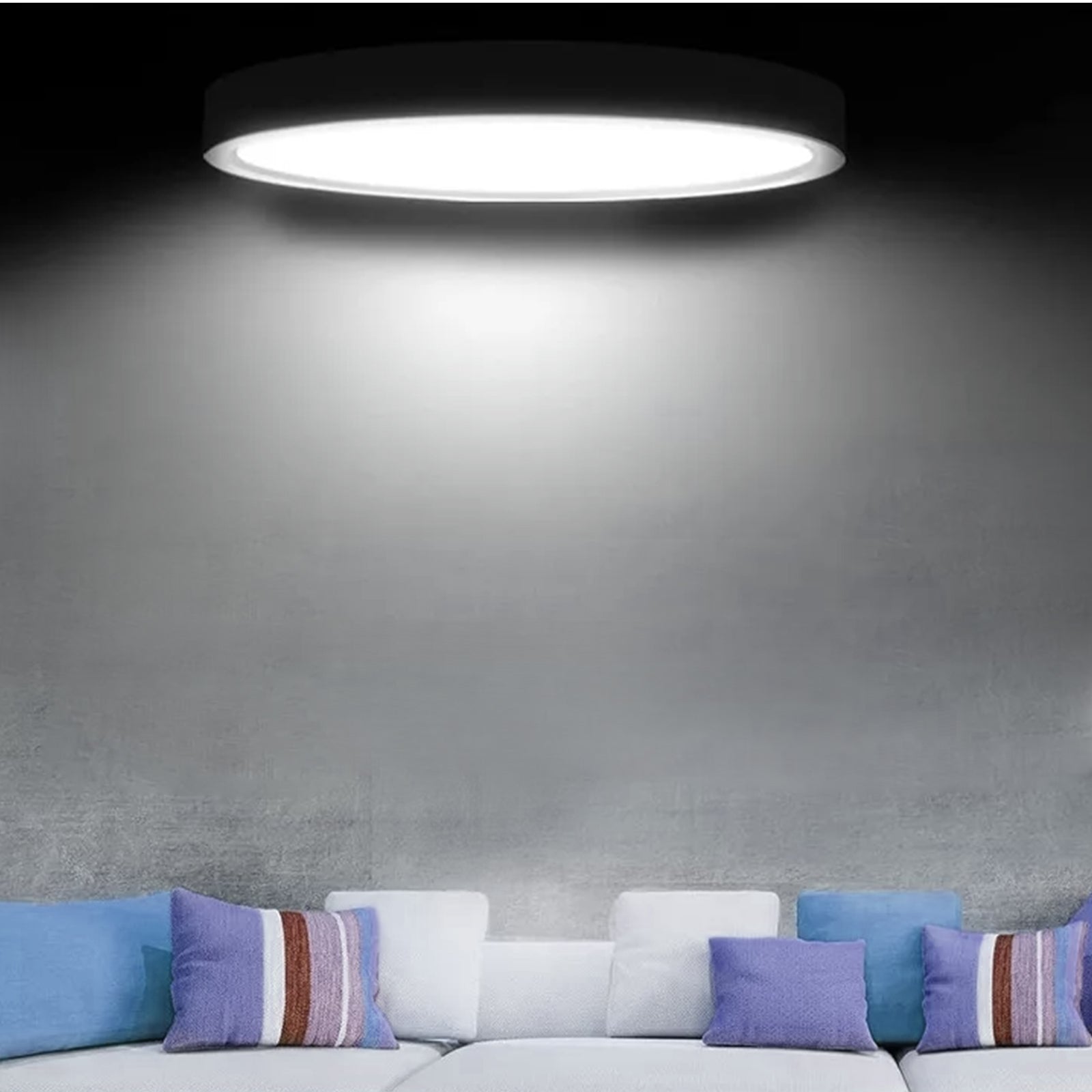 Ultra-Thin White LED Flush Mount Ceiling Light for Restaurant Hallways — view 3