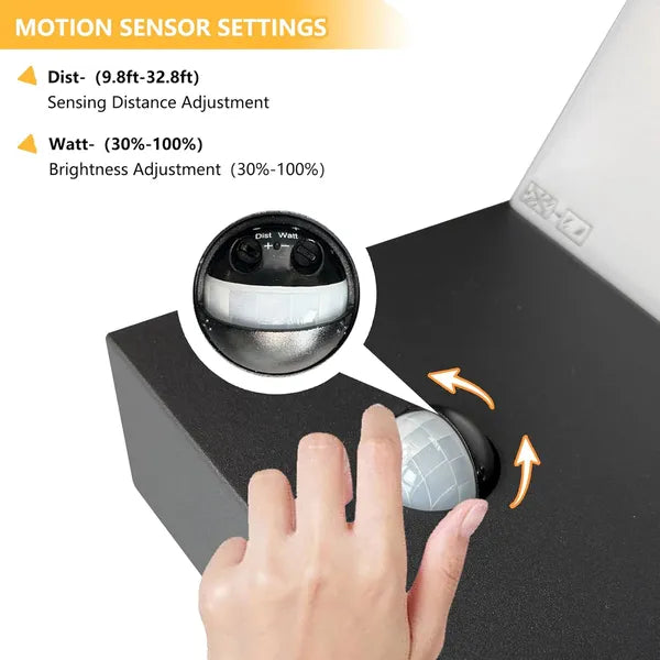 Matte Black Motion-Sensor Wall Light — Restaurant Patio & Entry — view 4