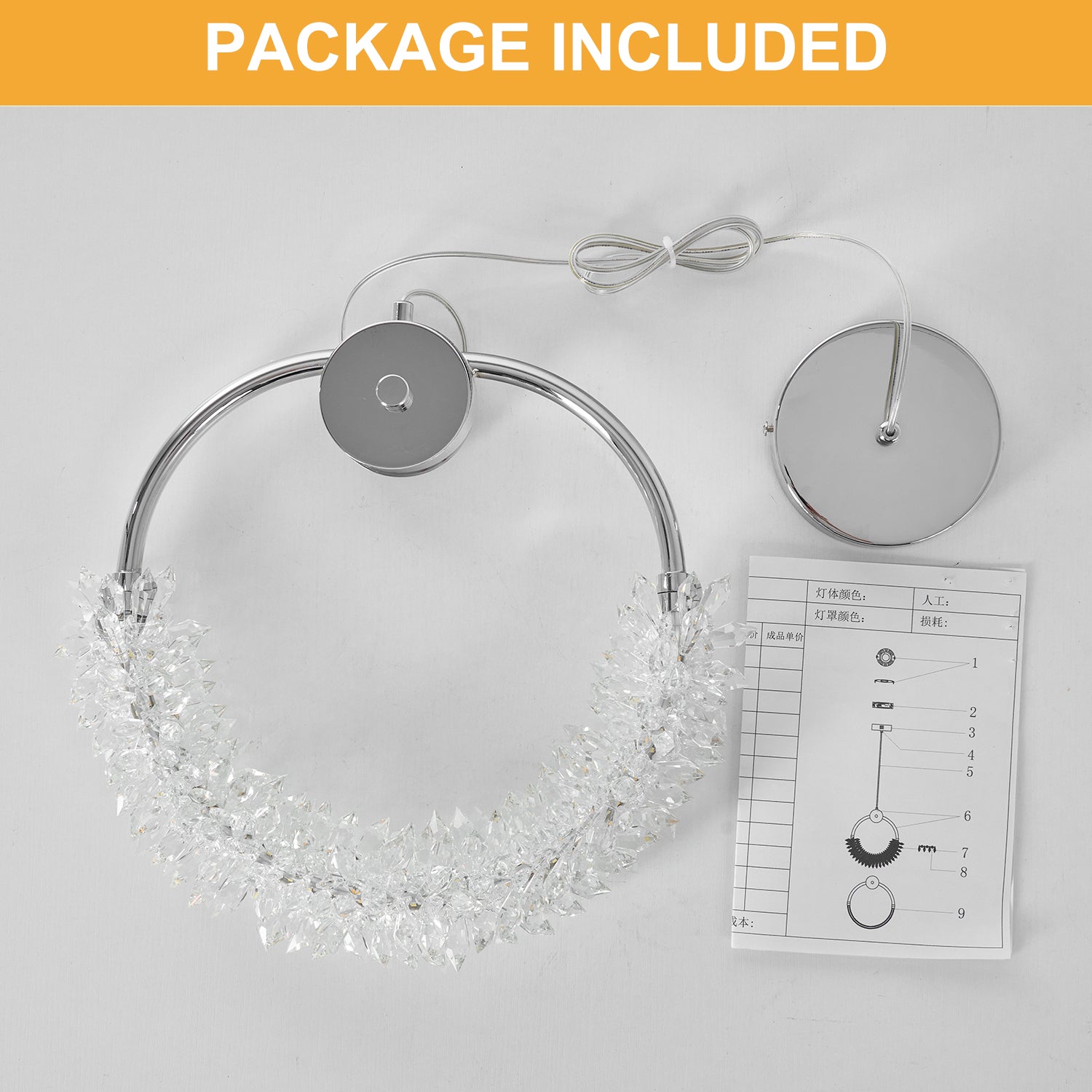 Crystal LED Hanging Bar Chandelier — Restaurant Lounge — view 5