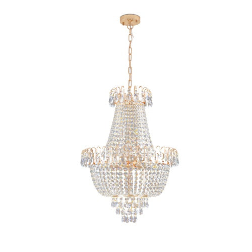 Large Gold Crystal Chandelier for Restaurant Dining Rooms and Hotel Lobbies — view 9