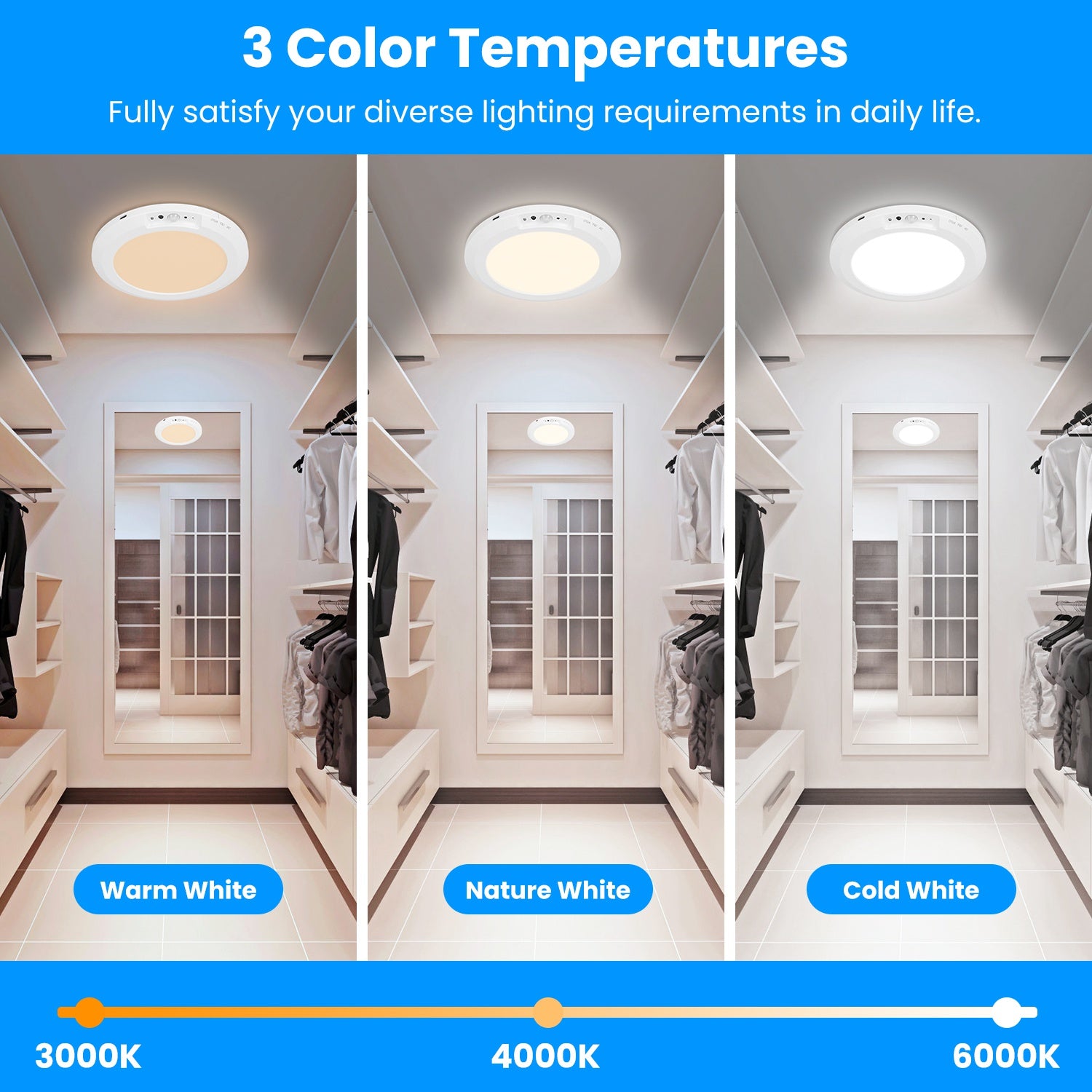 1-Pack Magnetic Flush Ceiling Light — Motion Sensor, 3-Color Dimming — view 7