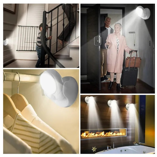 White Wireless Motion-Sensor Spotlight — Restaurant Corridor & Host Stand — view 5