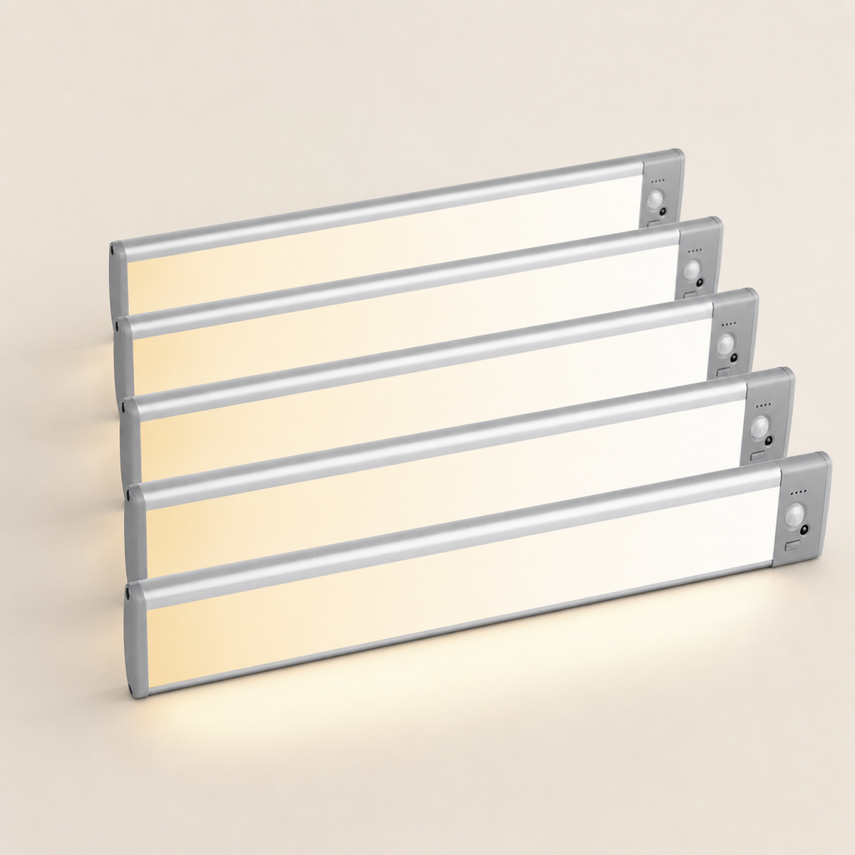 Resto Glow AI product image 2026-08-03 — clean background — 5-Pack 68-LED Motion-Sensor Under-Cabinet Lights for Restaurant Bars and Prep Counters