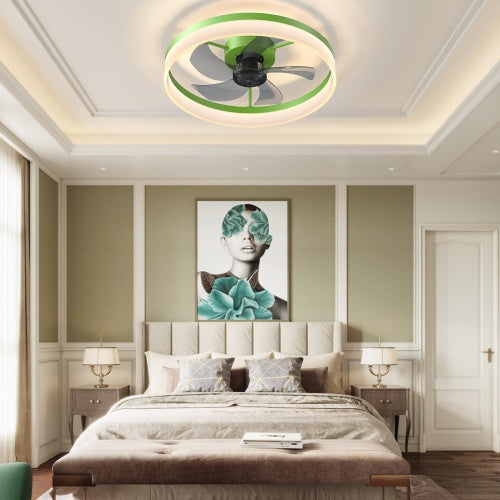 Slim Dimmable LED Ceiling Fan with Light for Restaurant Dining Rooms — view 5