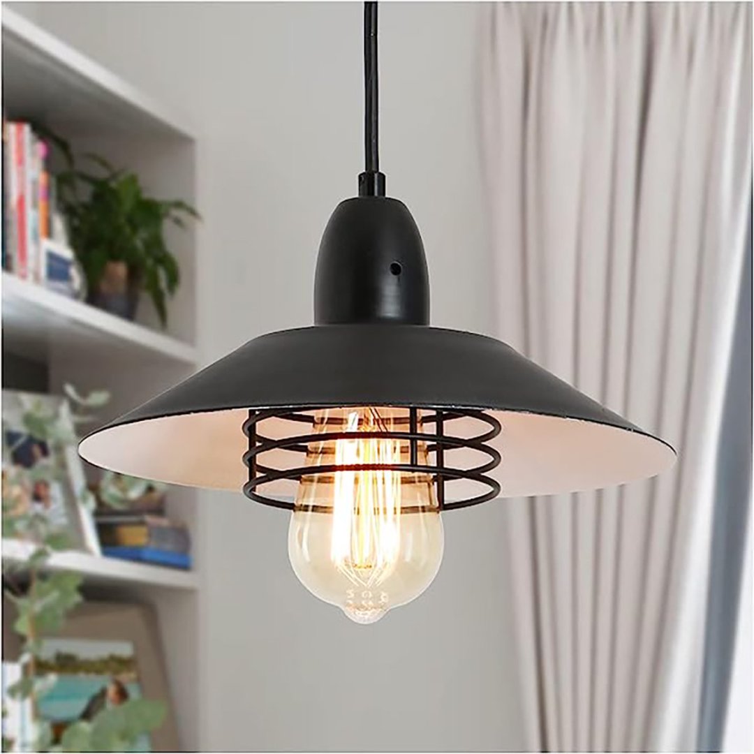 Farmhouse Black Spring-Frame Pendant Light for Restaurant Tables and Kitchen Counters — view 1