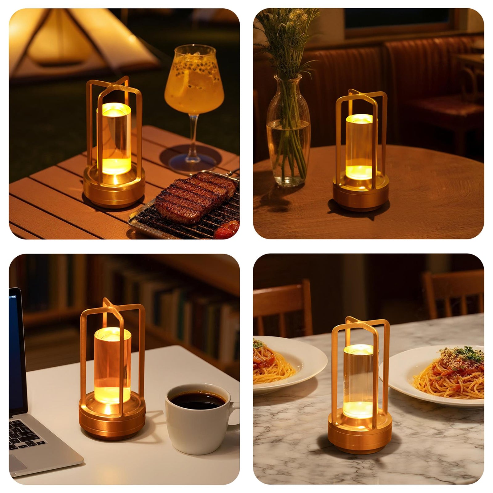 Portable Touch-Control Restaurant Table Lamps — 3-Color Dimming (1 or 2 Pack) — view 2