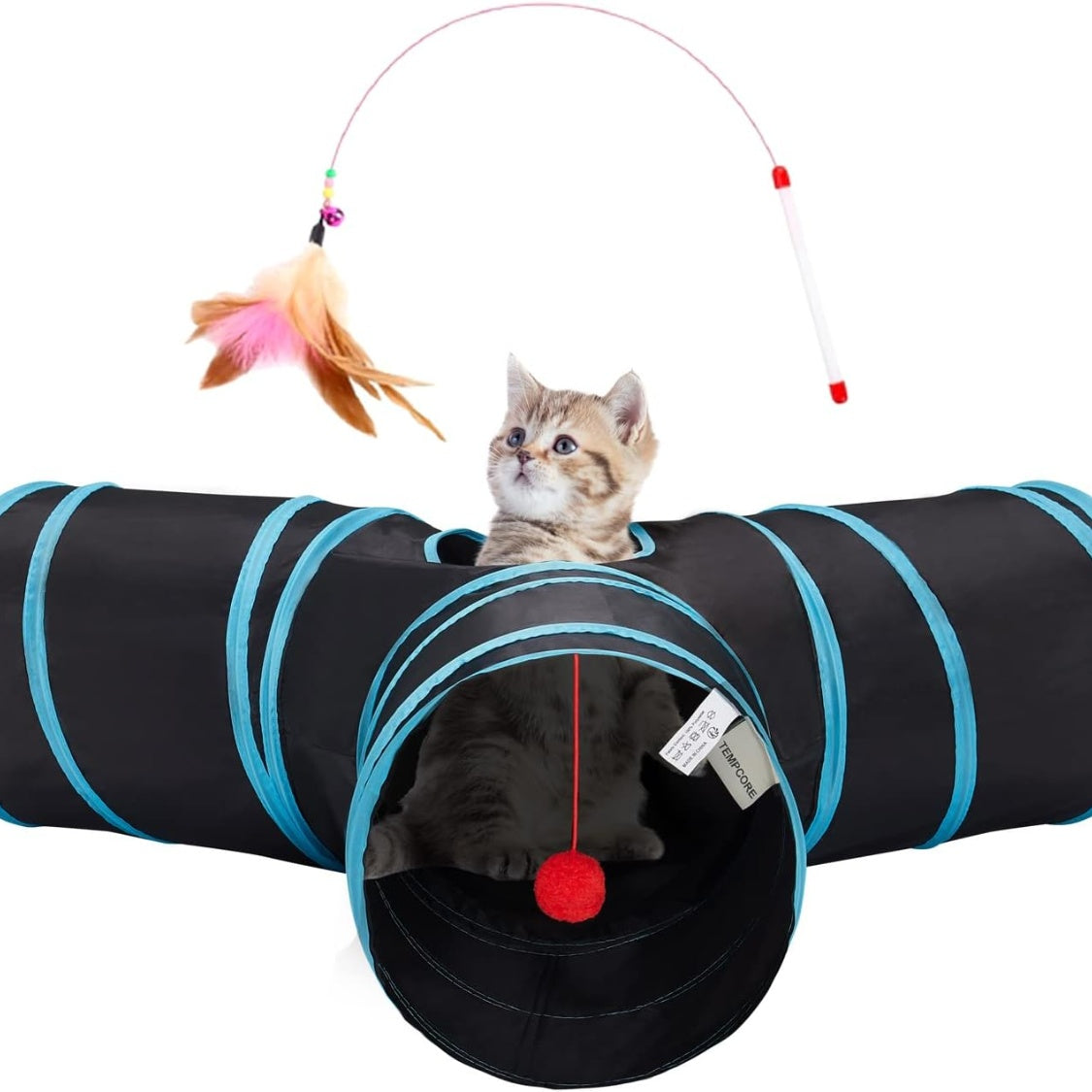 Three-Way Collapsible Activity Tunnel for Cat Cafés, Adoption Lounges, and Indoor Enrichment Rooms — view 3