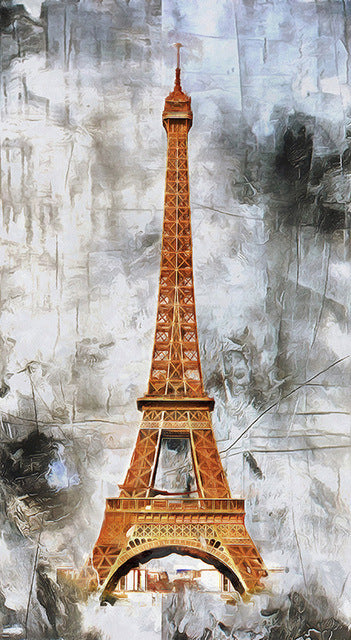 Bedroom Retro Golden Tower Landscape Canvas Painting — view 6