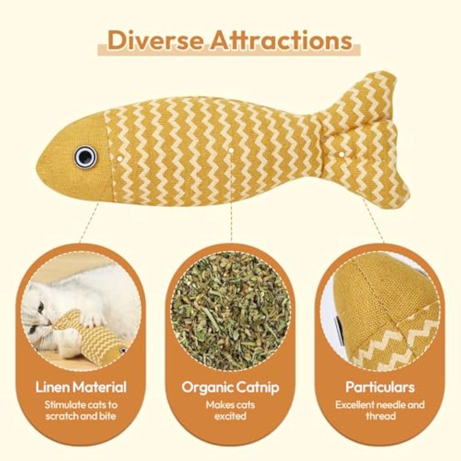 Three-Piece Catnip Fish Kicker Set for Cat Café Play Rotations, Adoption Lounges, and Enrichment Baskets — view 5