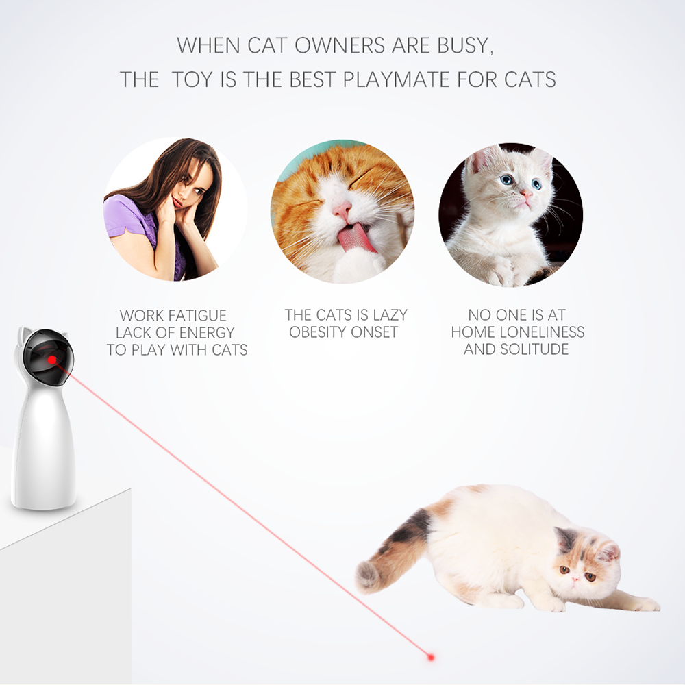 Automatic Rotating Laser Enrichment Toy for Cat Cafés, Adoption Lounges, and Supervised Multi-Cat Play Areas — view 7