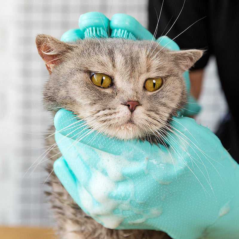 Flexible Silicone Deshedding Glove for Cat Café Grooming Stations, Foster Rooms, and Daily Coat Care — view 7