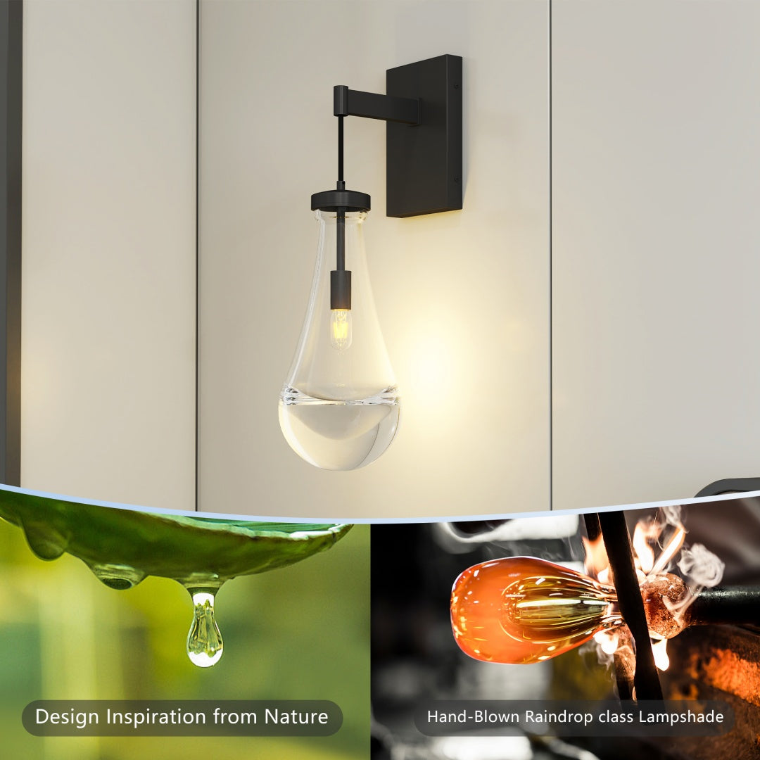 Black Clear-Glass Wall Sconce — Restaurant Bar — view 10